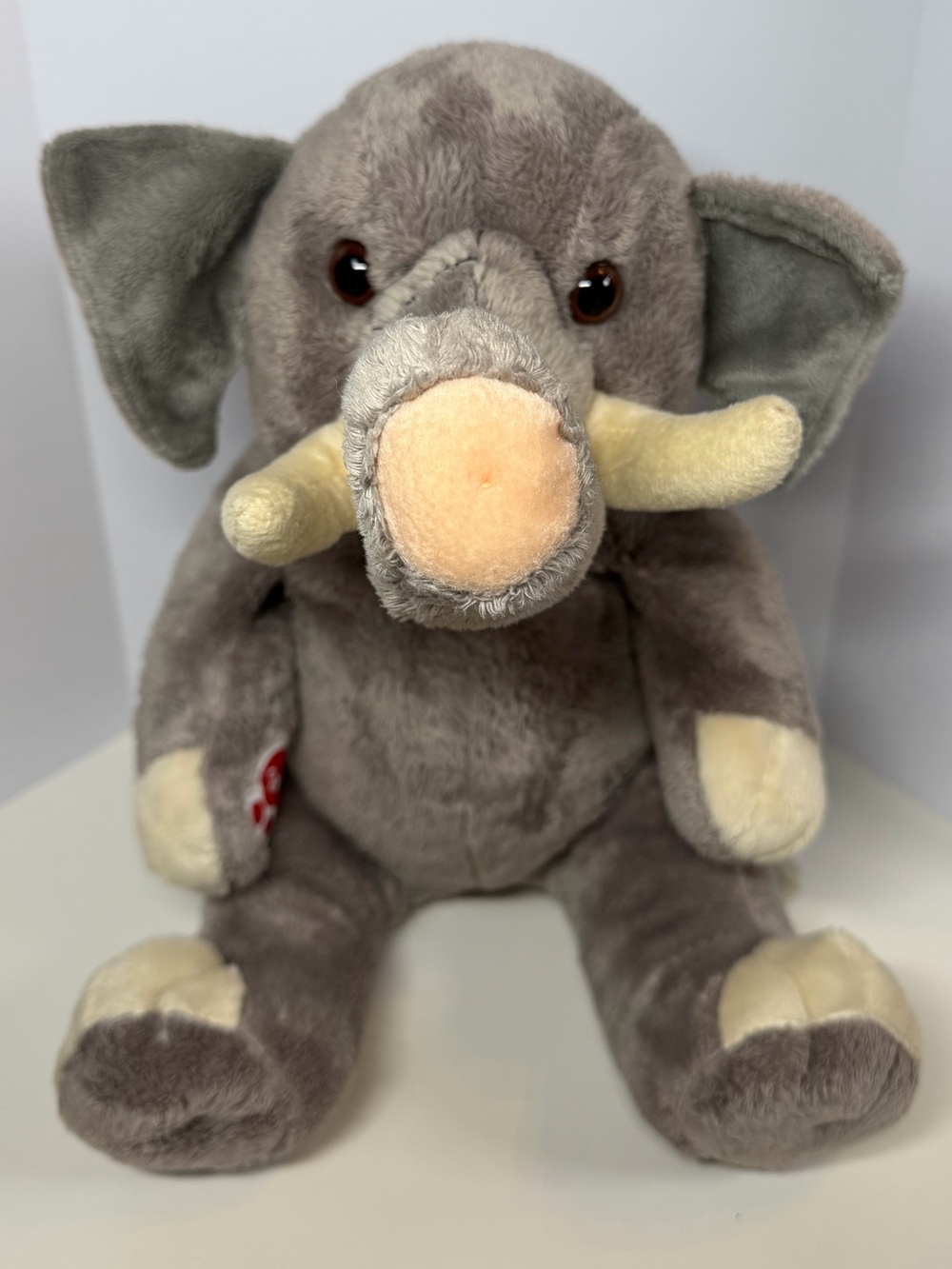 Build A Bear Asian Jungle Elephant Plush 2014 Gray Tusks Retired BAB 15”
